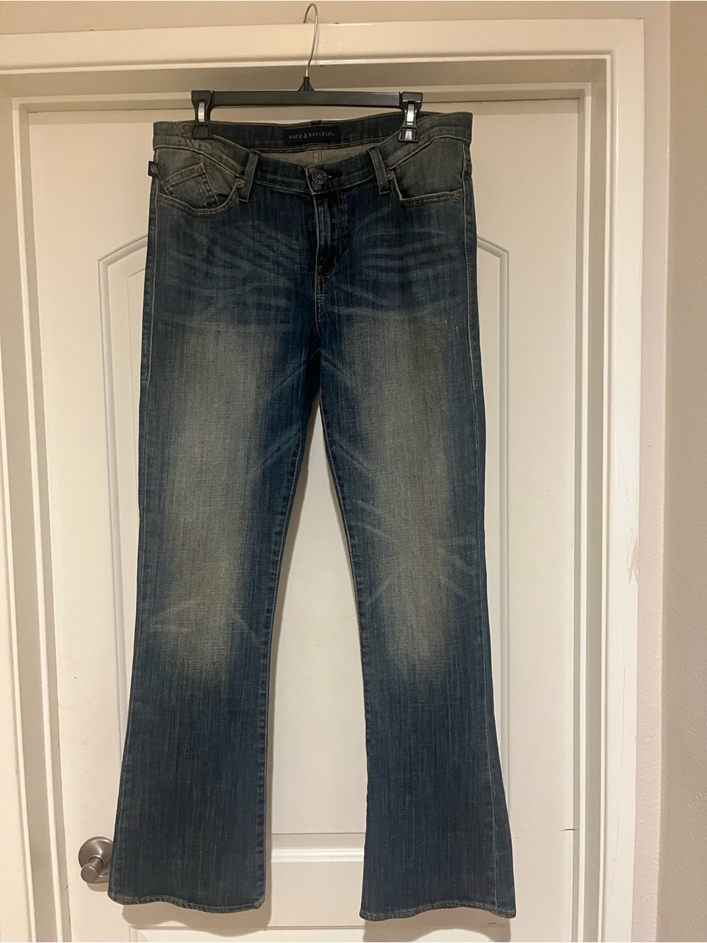 Rock & Republic Faded Dark Blue Flare Jeans